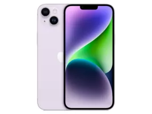 The iPhone 14 Plus smartphone in purple.