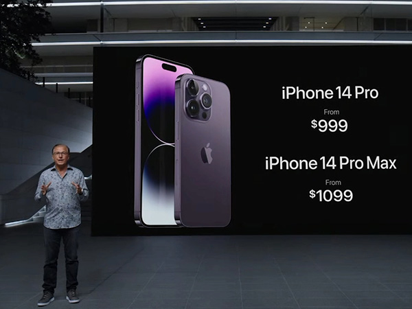 Price reveal of the iPhone 14 Pro and iPhone 14 Pro Max.