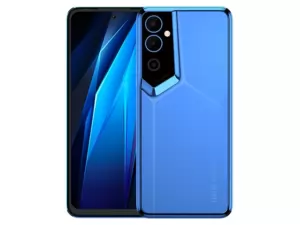 The TECNO POVA Neo 2 smartphone in Cyber Blue color.