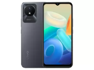 The vivo Y02 smartphone in black.
