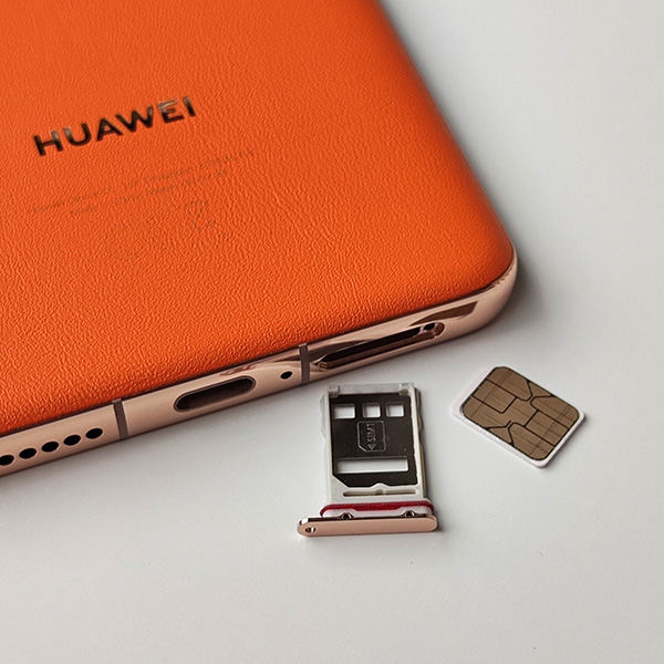 SIM card tray of the Huawei Mate 50 Pro.