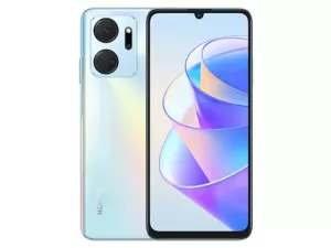 The HONOR X7a smartphone in Titanium Silver color.