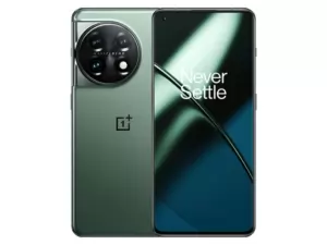 The OnePlus 11 5G smartphone in Eternal Green color.