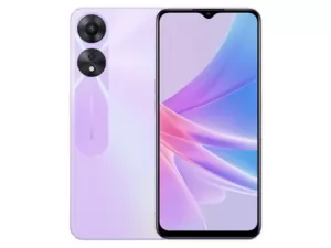 The OPPO A78 5G smartphone in Glowing Purple color.
