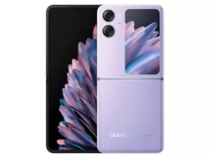 The OPPO Find N2 Flip smartphone in Moonlit Purple color.
