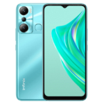 The Infinix Hot 20i smartphone in green color.