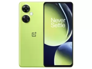 The OnePlus Nord CE 3 Lite 5G smartphone in Pastel Lime color.