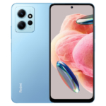 The Xiaomi Redmi Note 12 smartphone in Ice Blue color.