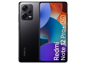 The Xiaomi Redmi Note 12 Pro Plus 5G smartphone in Obsidian Black color.