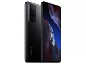 The POCO F5 Pro smartphone in black.