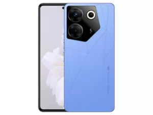 The TECNO CAMON 20 Pro 5G smartphone in Serenity Blue color.