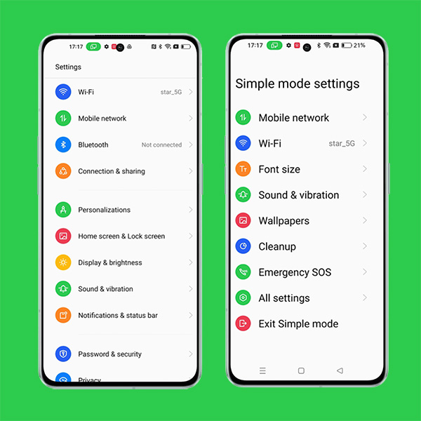 ColorOS Simple Mode