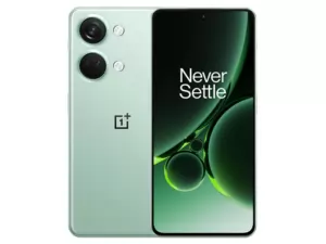 The OnePlus Nord 3 5G smartphone in Misty Green color.