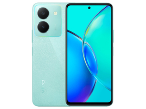The vivo Y36 smartphone in Glitter Aqua colorway.