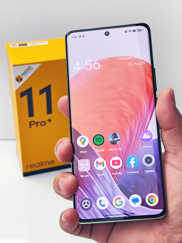 The 6.7-inch display of the realme 11 Pro+ 5G.