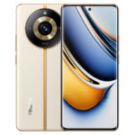 The realme 11 Pro+ 5G smartphone in Sunrise Beige color.