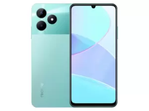 The realme C51 smartphone in Mint Green color.