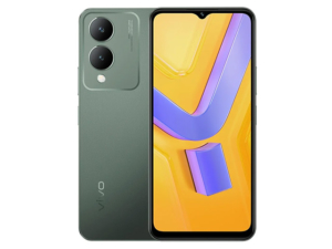 The vivo Y17s smartphone in Forest Green color.
