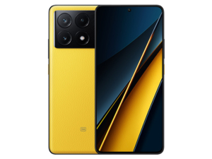 The POCO X6 Pro 5G smartphone in yellow.