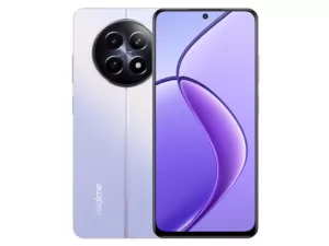 The realme 12 5G smartphone in Twilight Purple color.