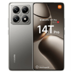 The Xiaomi 14T Pro smartphone in Titan Gray color.