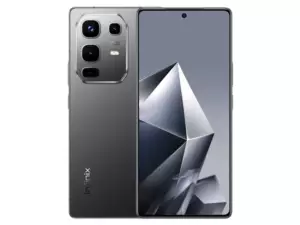The Infinix NOTE 50 smartphone in Shadow Black color.