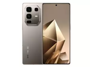 The Infinix NOTE 50 Pro Plus 5G smartphone in Titanium Gray color.