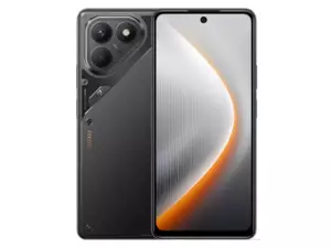The TECNO POVA 7 smartphone in Geek Black color.