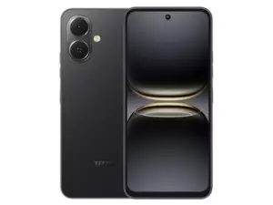 The TECNO SPARK Go 2 smartphone in Ink Black color.