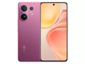 The vivo V60 smartphone in Berry Purple color.