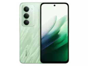 The Redmi 15 5G smartphone in Ripple Green color.