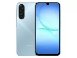 The SAMSUNG Galaxy A17 LTE smartphone in Light Blue color.