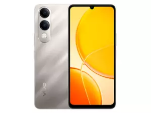 The vivo Y04s smartphone in Titanium Gold color.
