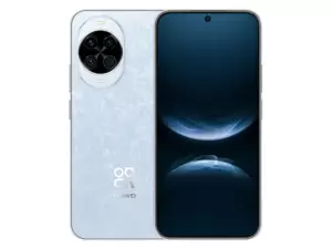 The HUAWEI nova 14 smartphone in Crystal Blue color.