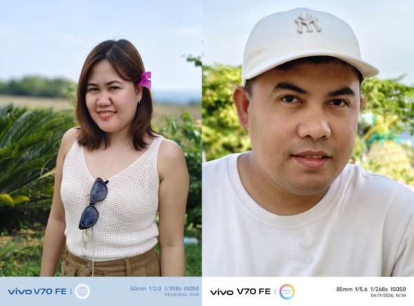 Sample pictures using Portrait mode at 50mm and 85mm focal lengths.